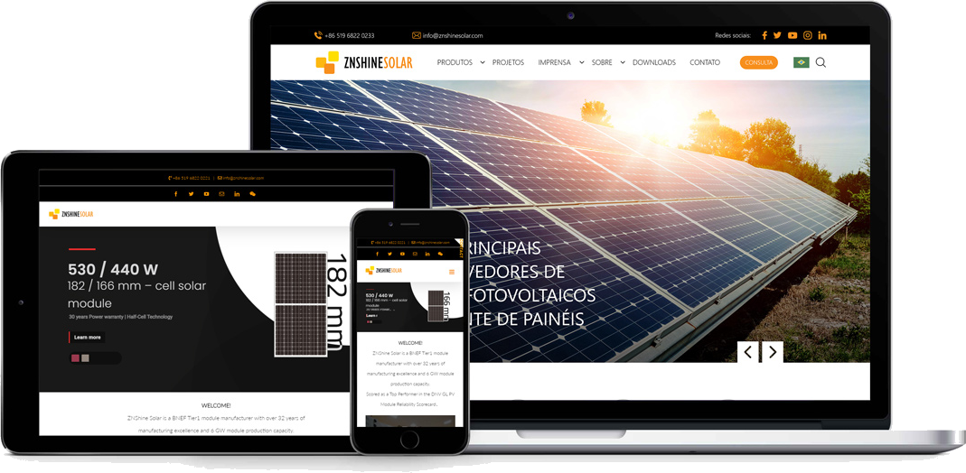 ZnShine Solar website